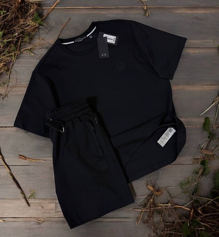 Чоловічий брендовий комплект футболка/шорти чорний M,L,XL,2XL,3XL КИЇВ