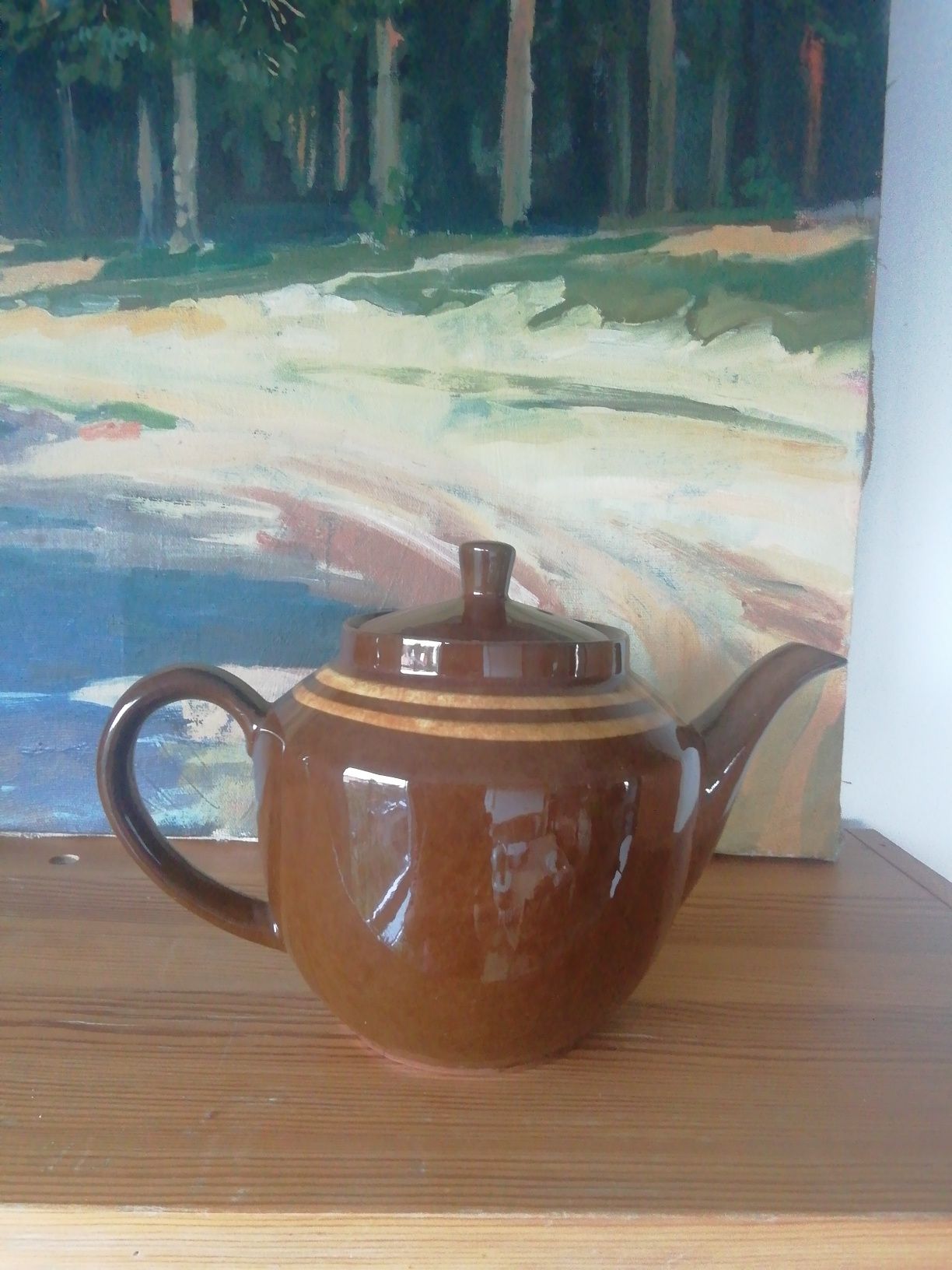 Ceramiczny czajniczek, zaparzacz z lat 70