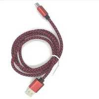Кабель USB Type-C to USB-A 1 м в нейлоновой оплетке красный с черным