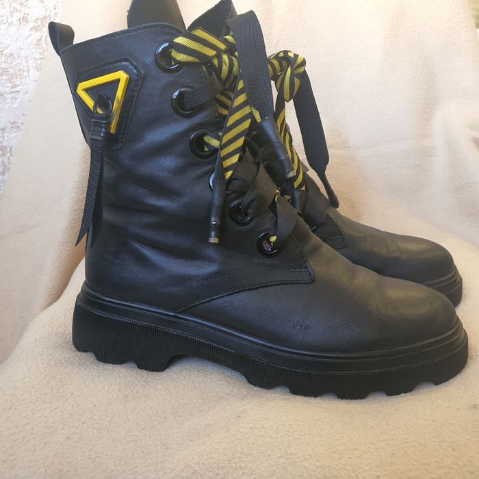 Зимние ботинки кожанные на натуральном меху