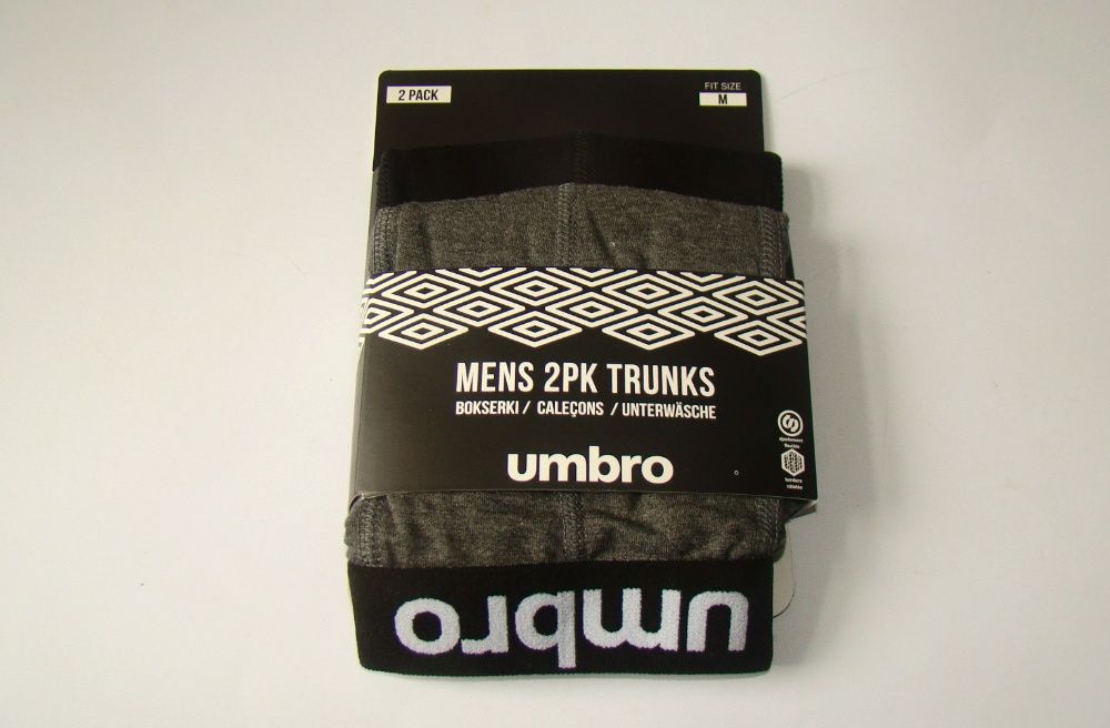 Bokserki Męskie UMBRO TRUNKS 2 Pack black/grey r. M