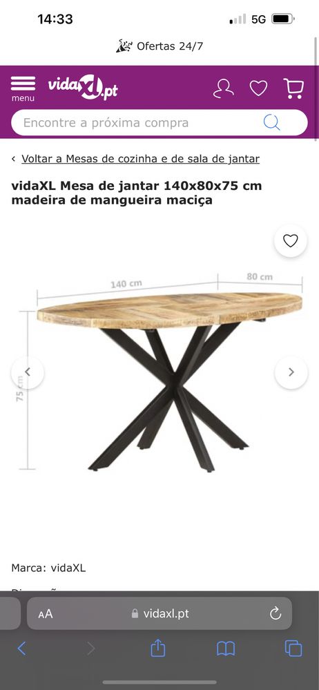 Mesa nova VidaXL