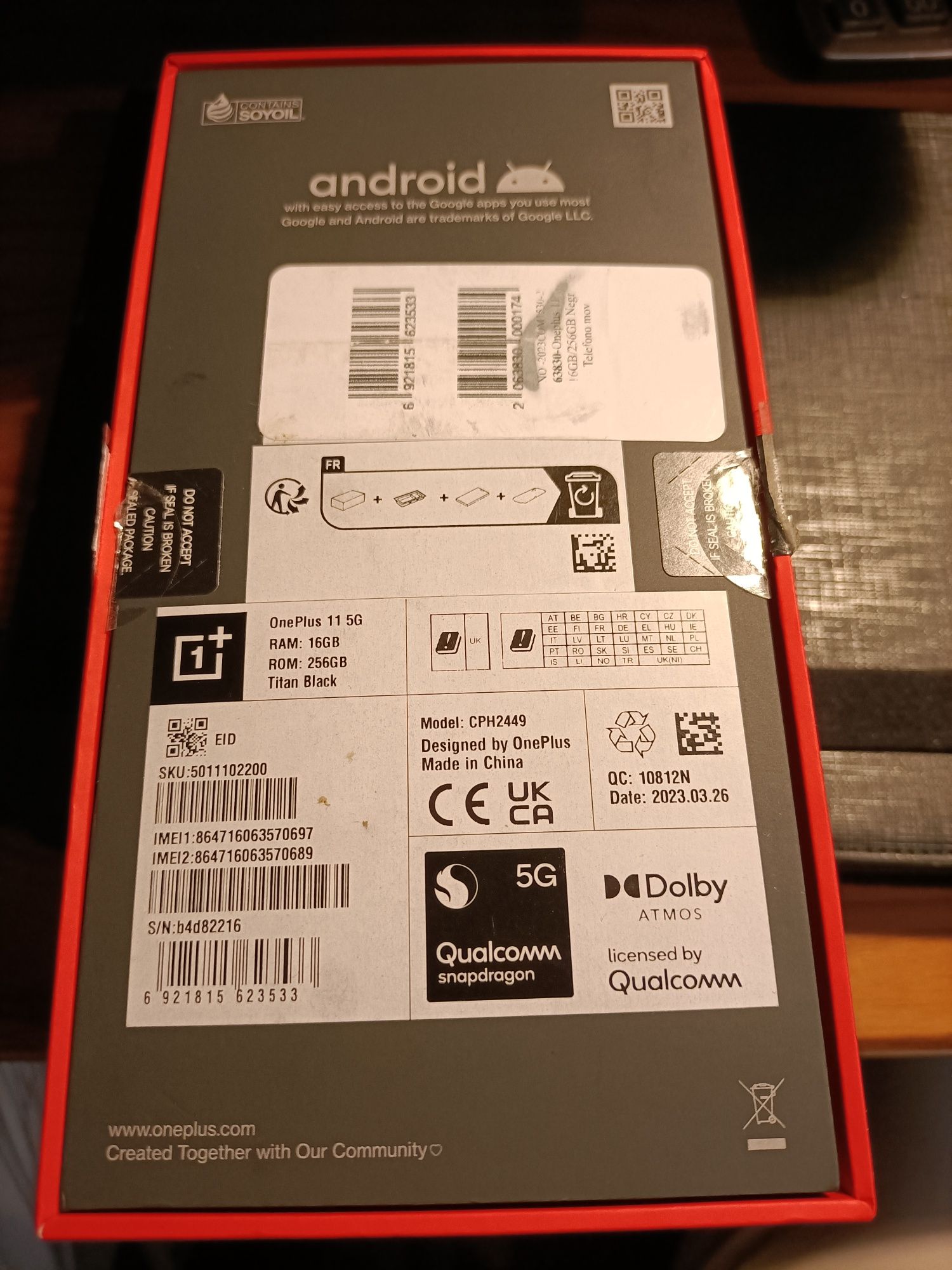 Caixa OnePlus 11 5G