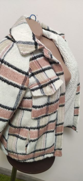 Клетчатая куртка- рубашка Утепленная куртка толстовка пиджак