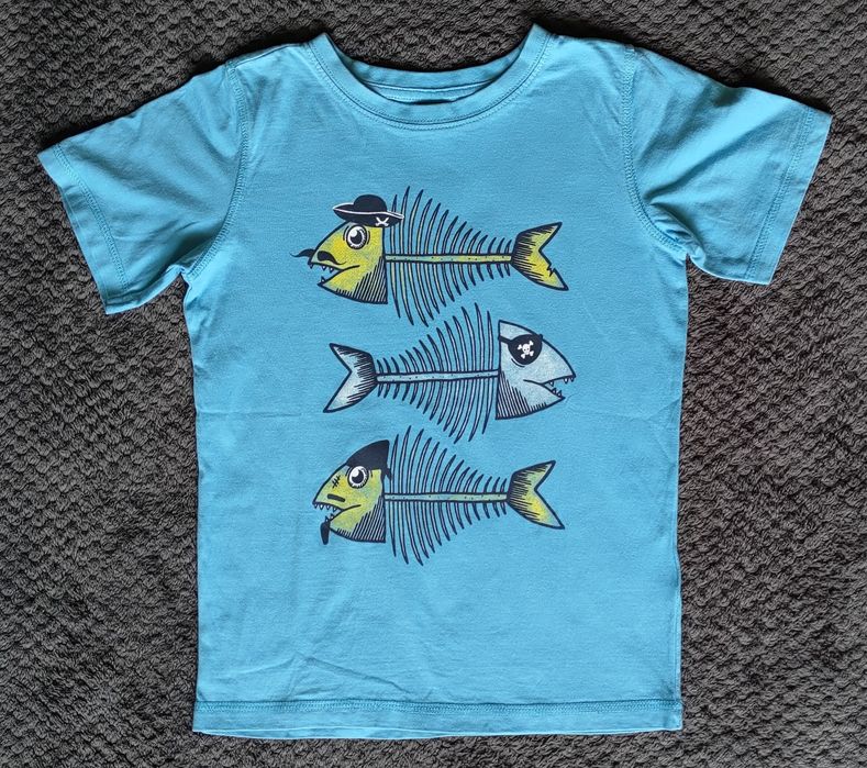Koszulka / T-shirt rozmiar 128 ryby ości szkielet