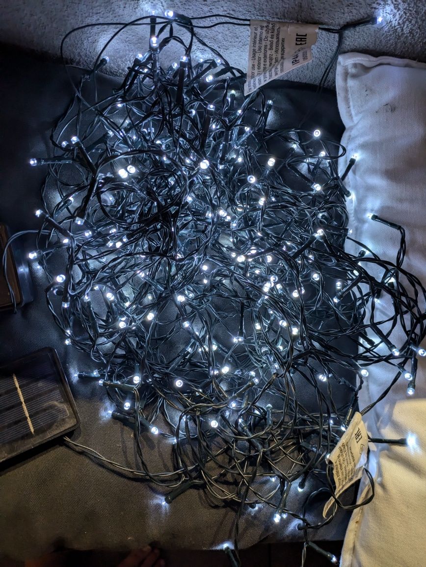 Lampki LED białe balkon taras zewnętrzne wewnętrzne