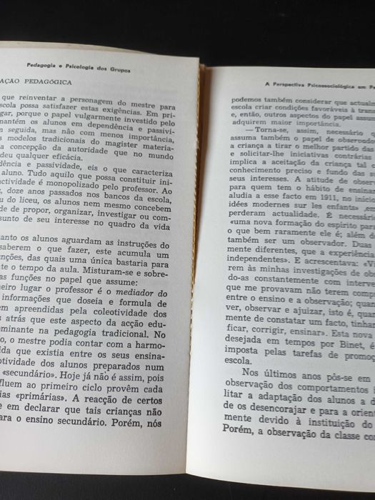 "Pedagogia e Psicologia dos Grupos"