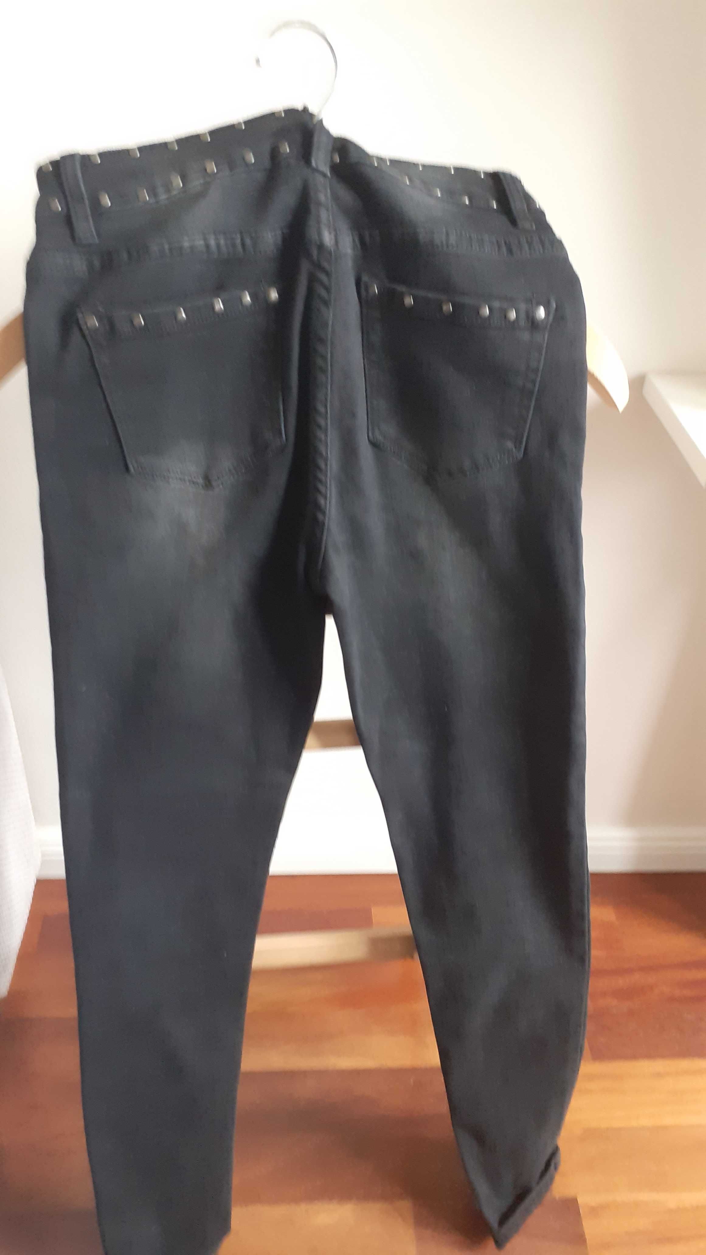 Spodnie jeansowe damskie czarne S 36 nowe