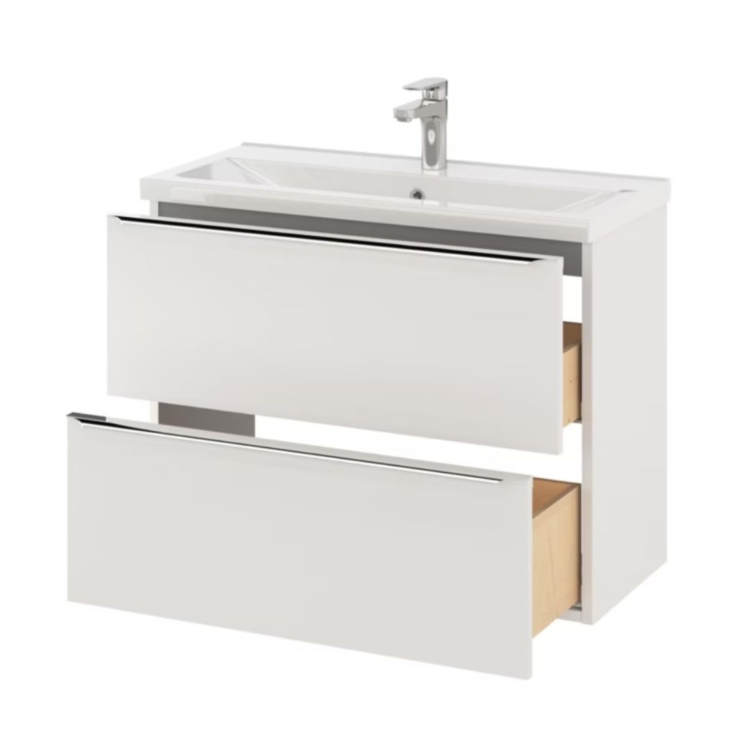 Szafka pod umywalkę GoodHome Imandra Slim wisząca 80 cm biała