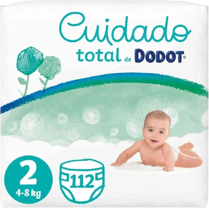Dodot Fraldas bebé cuidado total tamanho 2 (4-8 kg), 112 fraldas