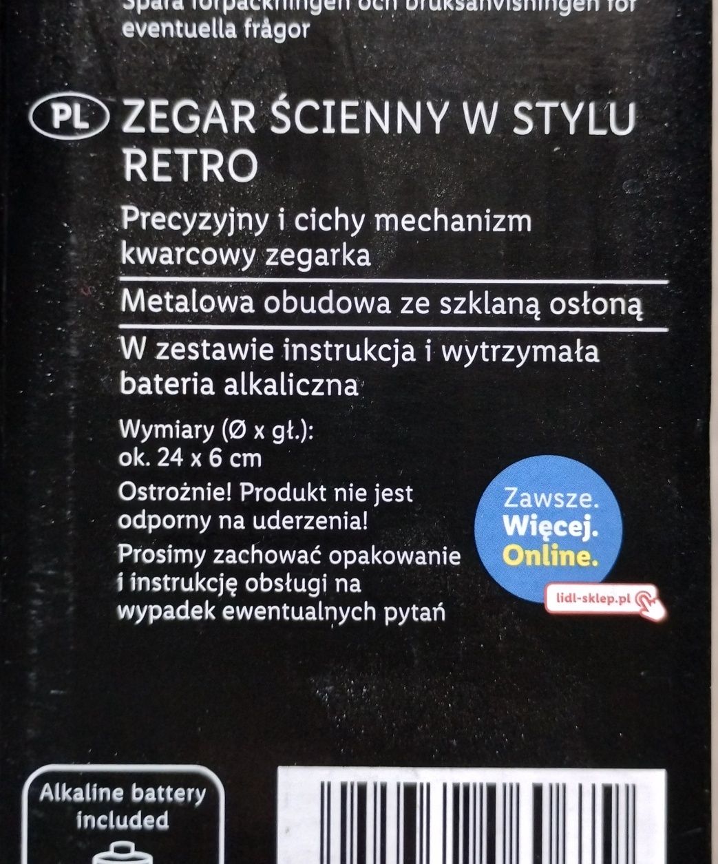 Zegar ścienny w stylu retro.