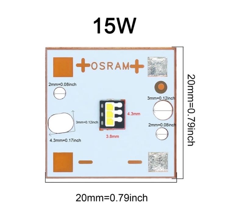 Светодиодный LED чип 20 Вт, 12-14 В, 1200 ма