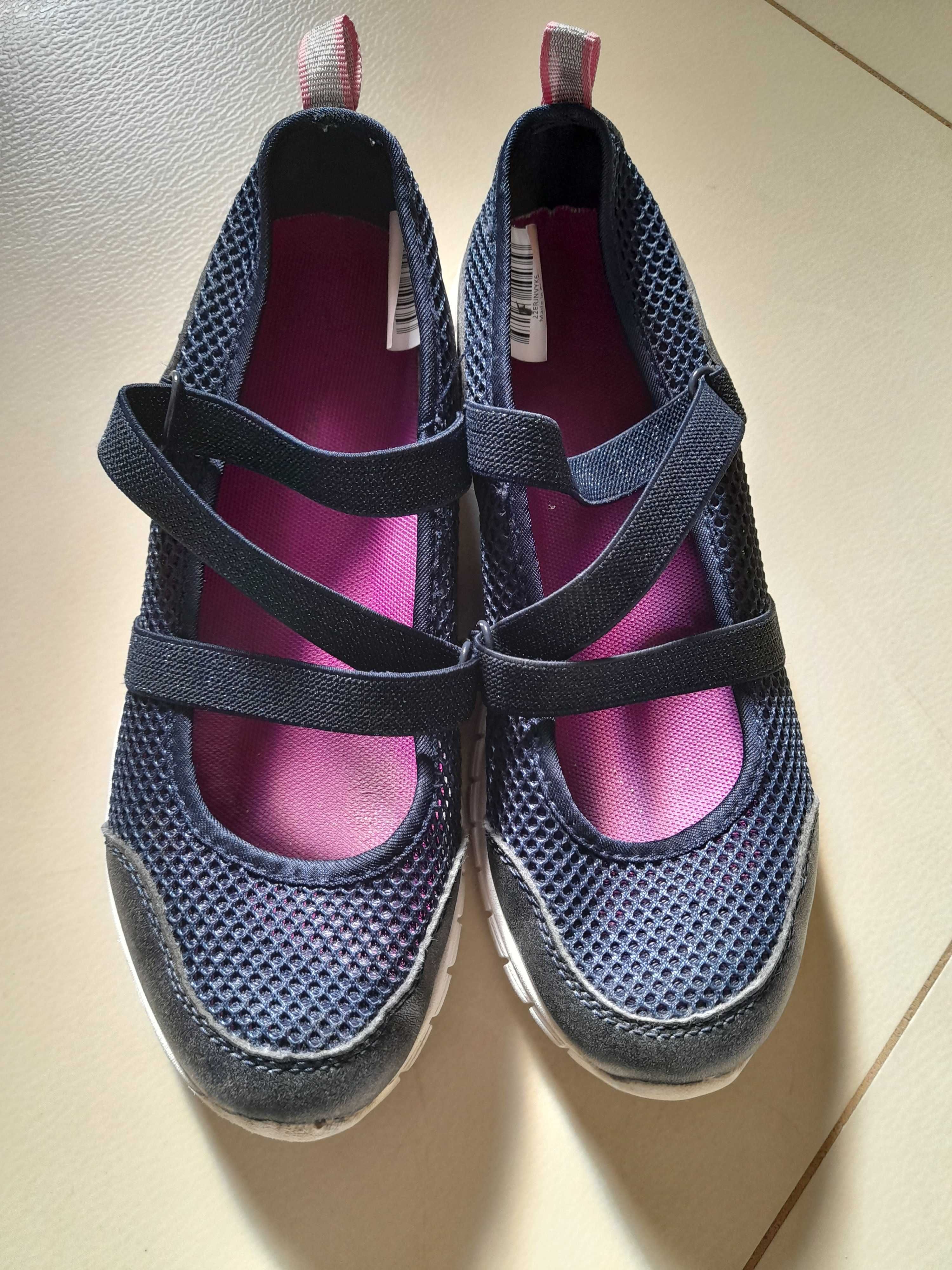 Buty balerinki tenisówki brokatowe cudo  lekkie r. 35