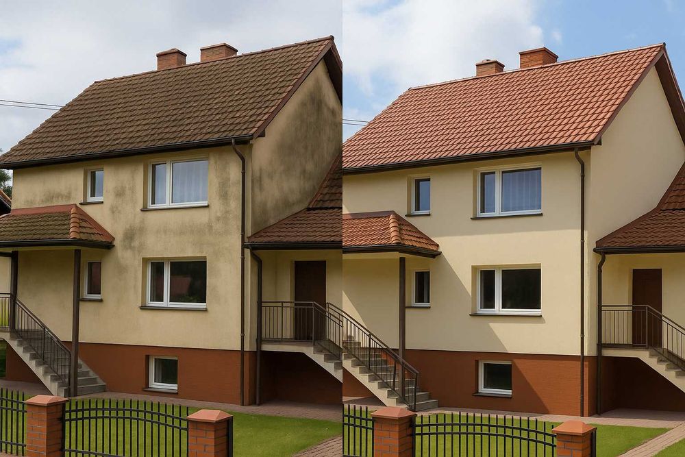 Czyszczenie ścian mycie okien elewacji dachów prace na wysokości