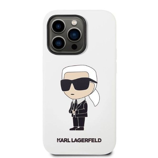 Pokrowiec Karl Lagerfeld Silicone Ikonik iPhone 14 Pro 6,1" Biały