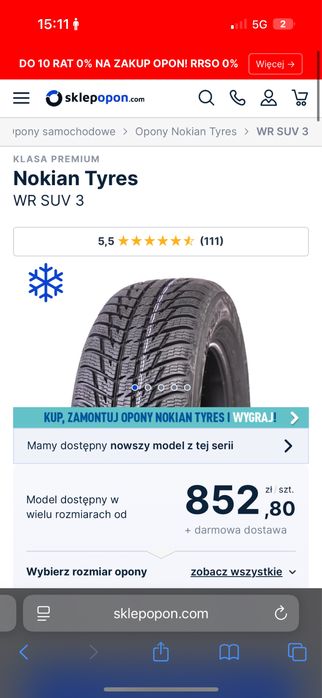 Opony nokian WR SUV 3 215/60 r17