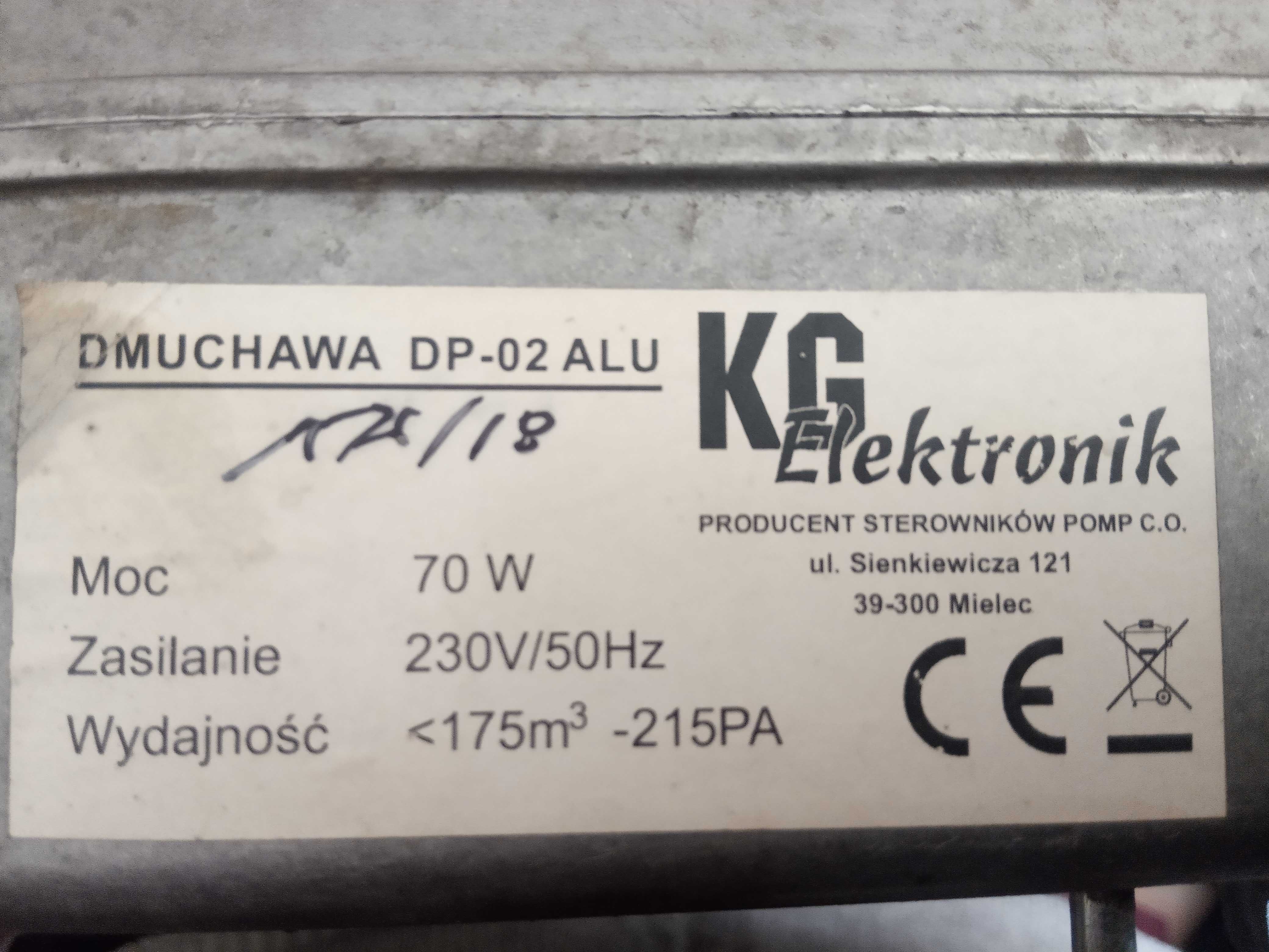 Турбіна вентелятор надува на твердопалевний котел  KG Elektronik DP-02