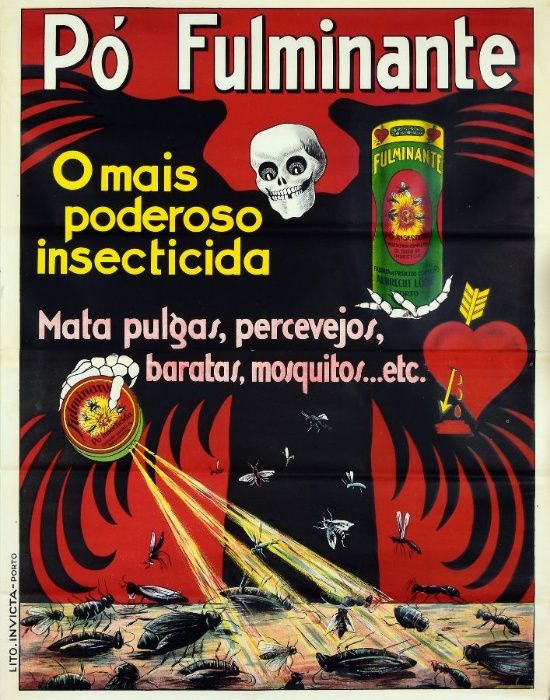 Cartaz/Poster publicitário antigo PÓ FULMINANTE