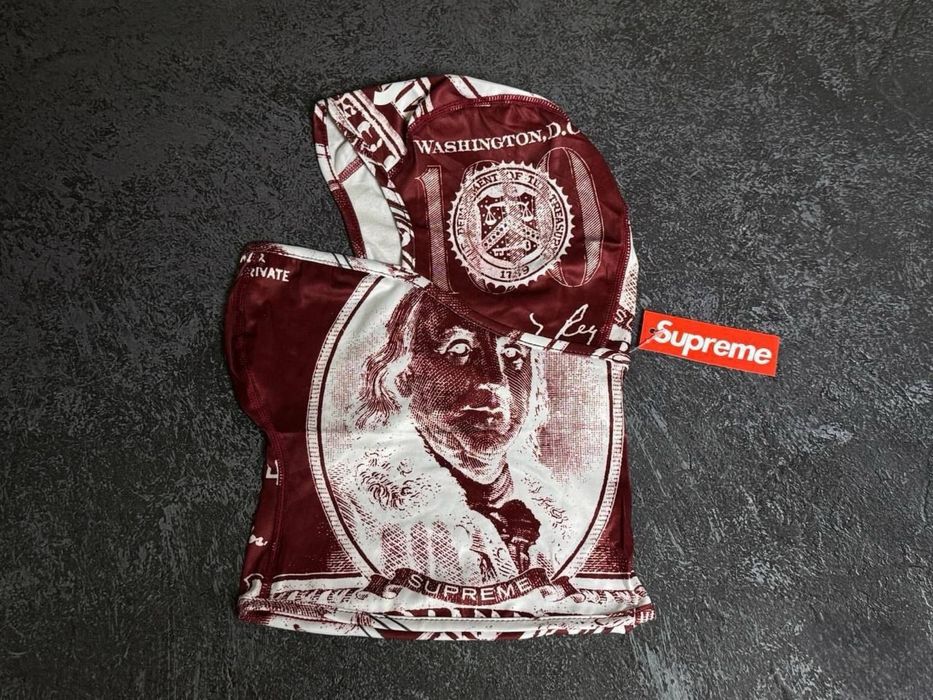 Балаклава Supreme Dollar красная