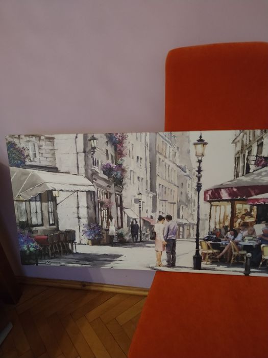 Obraz starowki w kolorze lawendowym45 cm x 140 cm