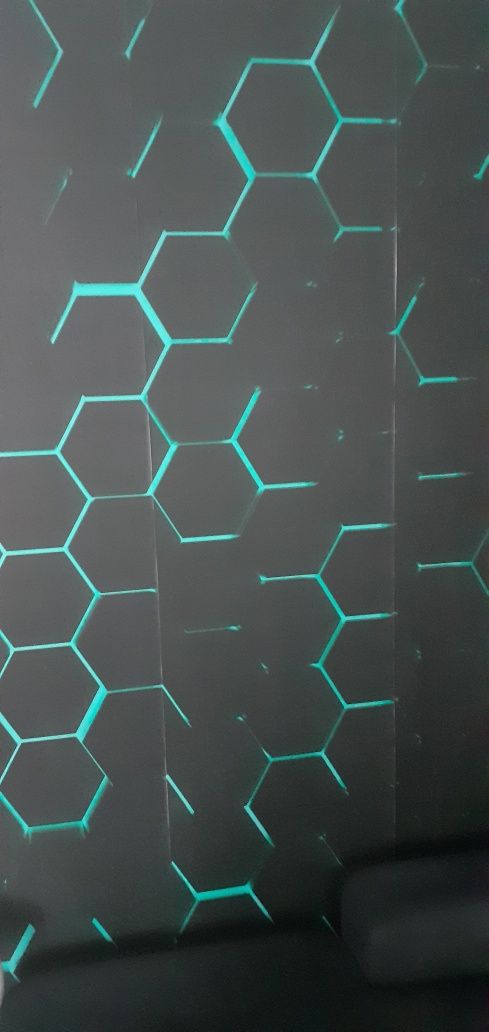 Fototapeta - czarne i turkusowe  sześciokąty