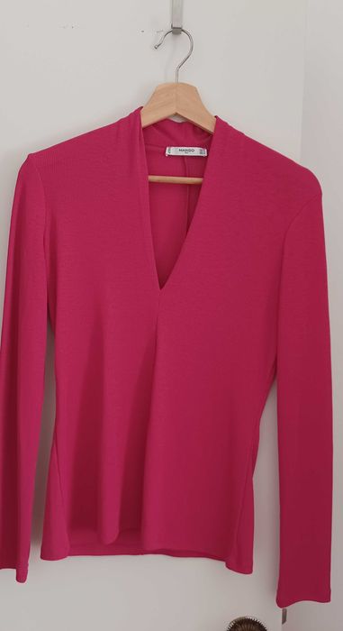Camisola rosa decote em V