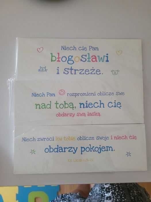 Tryptyk dla dzieci napis ozdoba