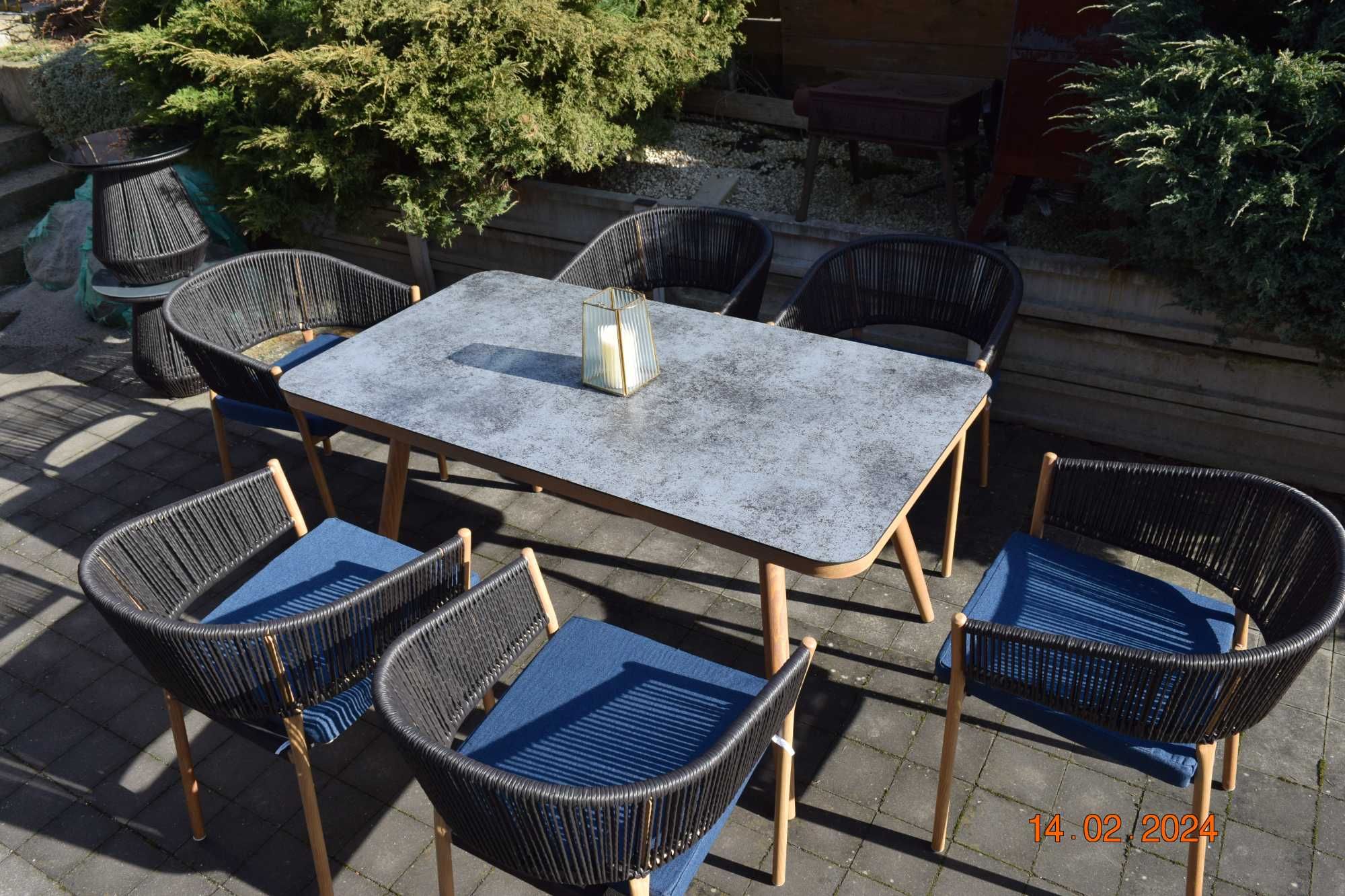 zestaw ogrodowy 6+1 technoratan obiadowy  stół krzesła