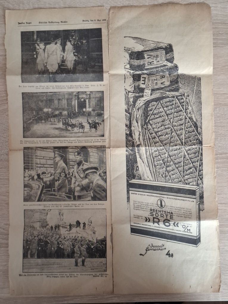 Stare gazety niemieckie Breslau 1939