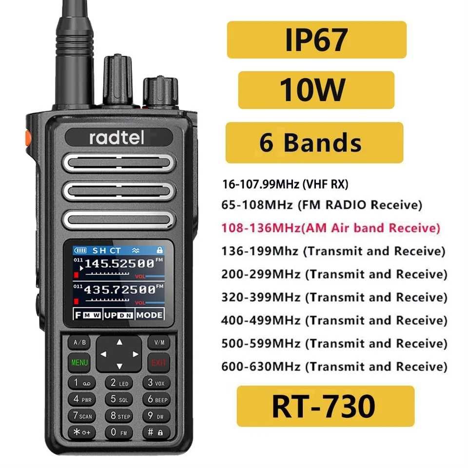Новая модель радиостанция Radtel RT-730,  IP68