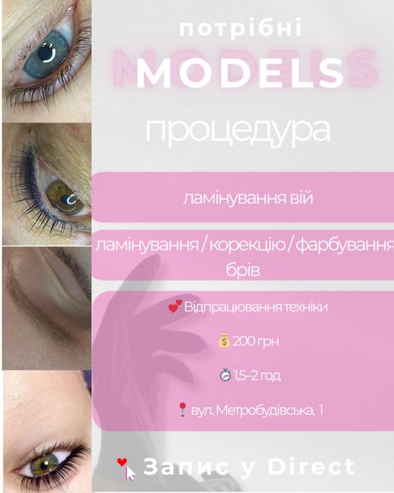 Ламінування вій та брів