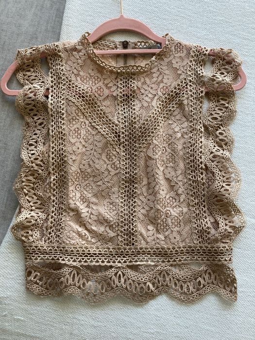 Blusa renda cor damasco