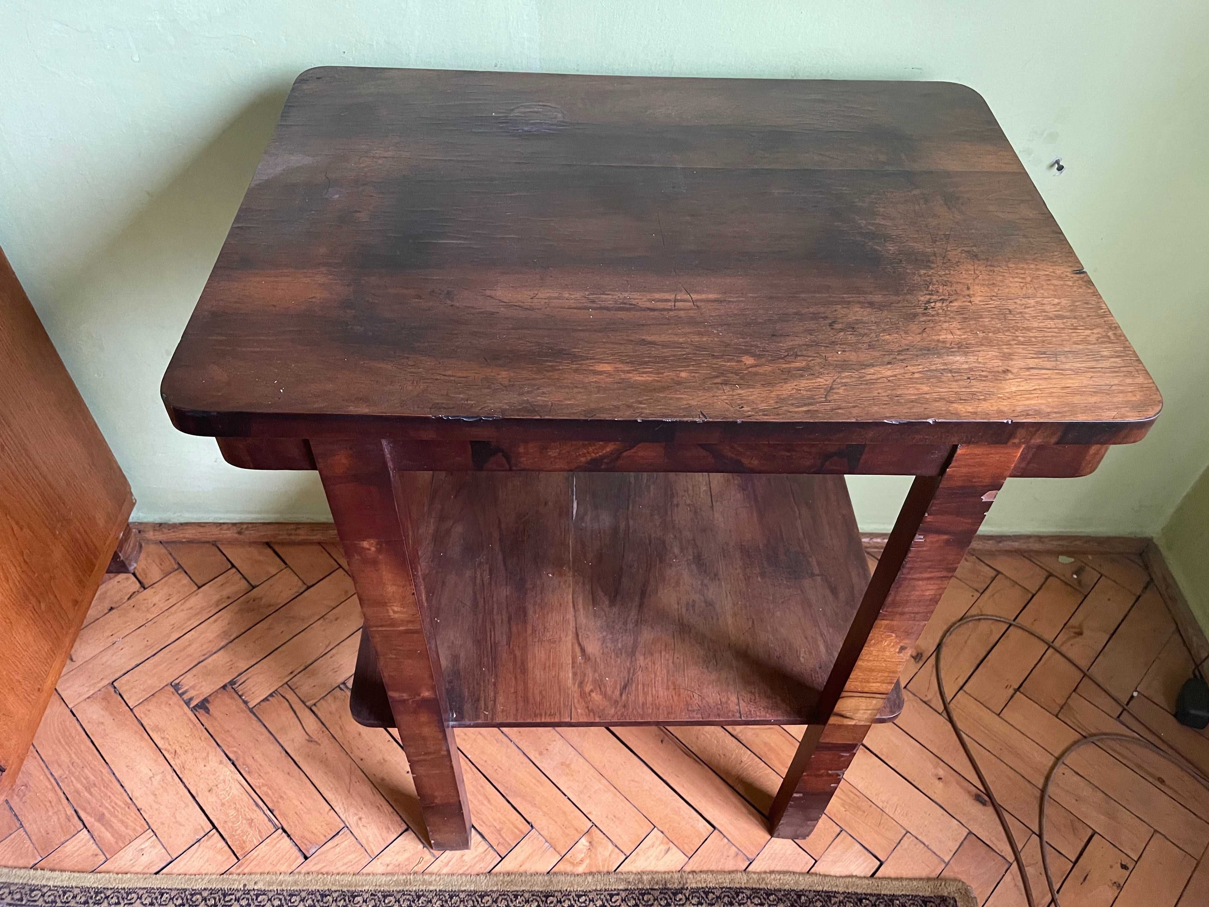 Stolik pod TV, vintage, PRL, retro  z litego drewna, Wrocław