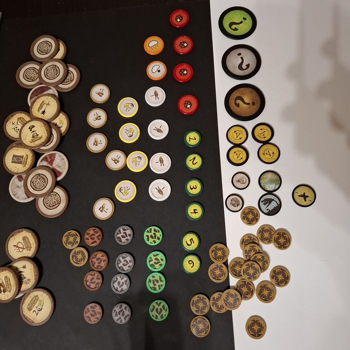 Obudowy do wszystkich żetonów z gry Robinson Crusoe