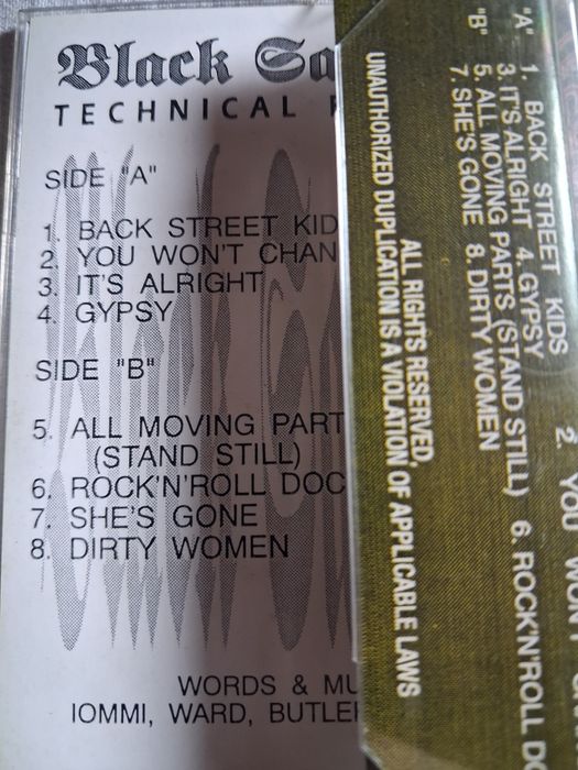 Black Sabbath. Technical Ecstasy. Kaseta