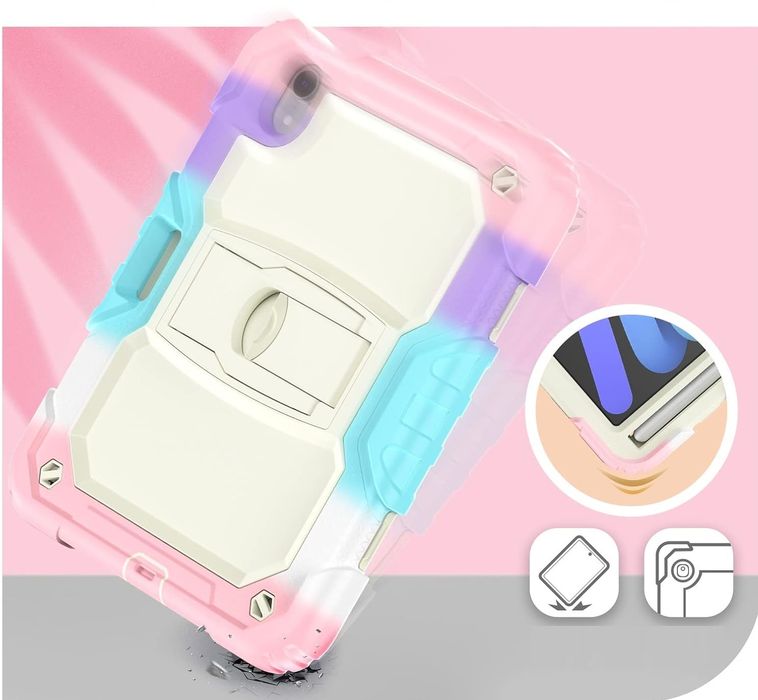 Etui do iPad Mini 6 8.3" z Podstawką i Paskiem na Ramię Kolorowe
