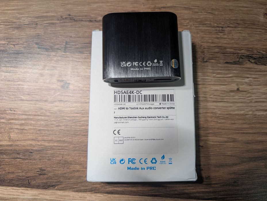 HDMI аудіо екстрактор HDMATTERS HDSAE4K-DC ARC 5.1 Toslink