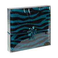 Komplet ręczników 2szt Zebra turkusowy czarny w pudełku