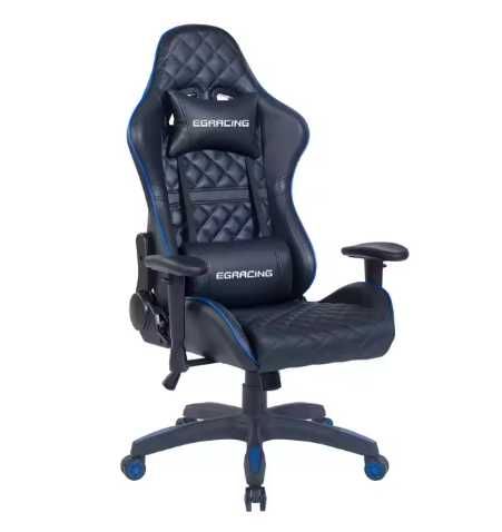 Fotel gamingowy ze skóry, z podłokietnikiem i poduszkami regulowany