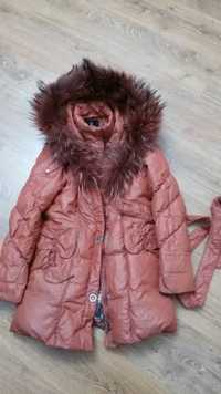Пальто на зиму 11-13лет пух- перо.