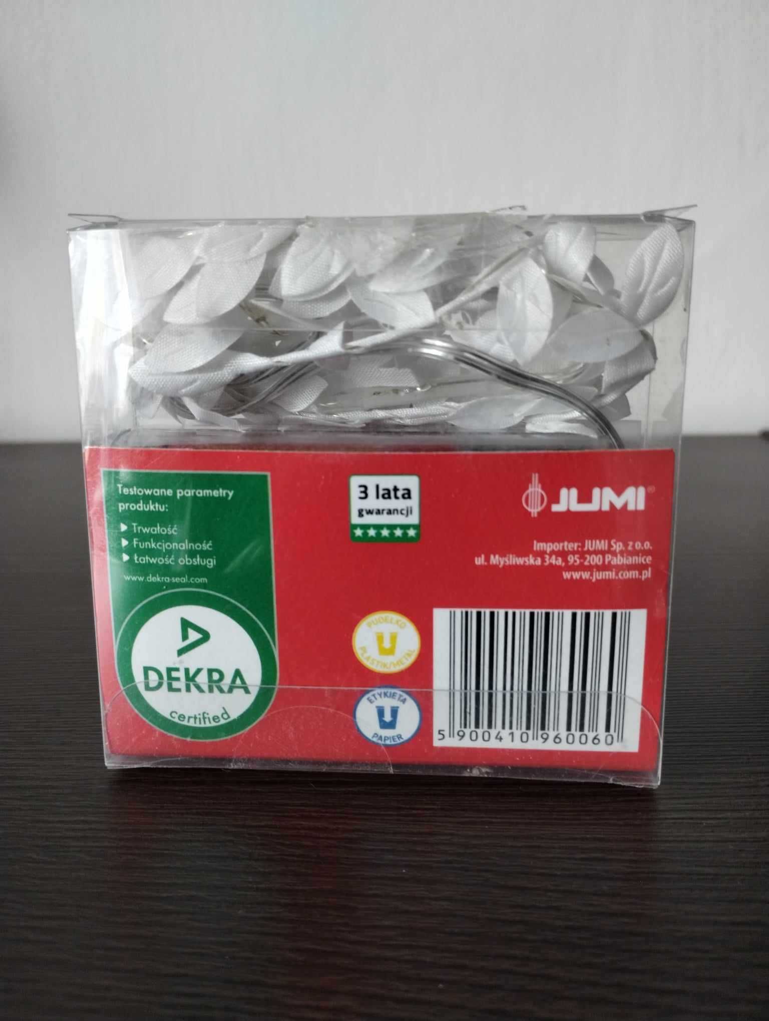 Światełka lampki mini LED białe listki dekoracja