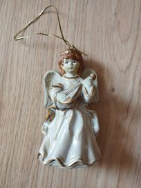 Porcelanowy anioł - dzwonek, figurka do zawieszenia