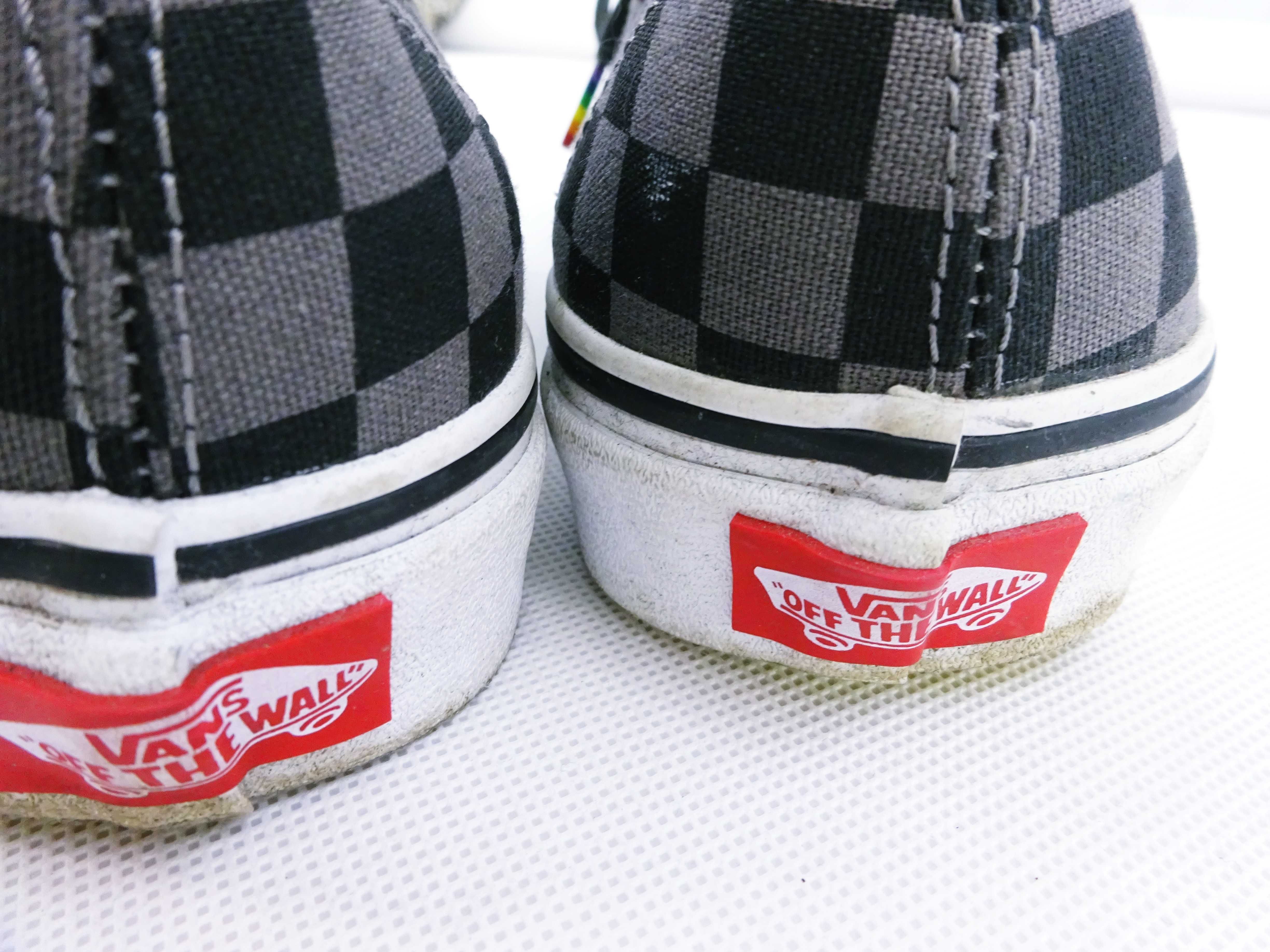 buty damskie trampki Vans tenisówki kratka tęcza unisex szare r. 38