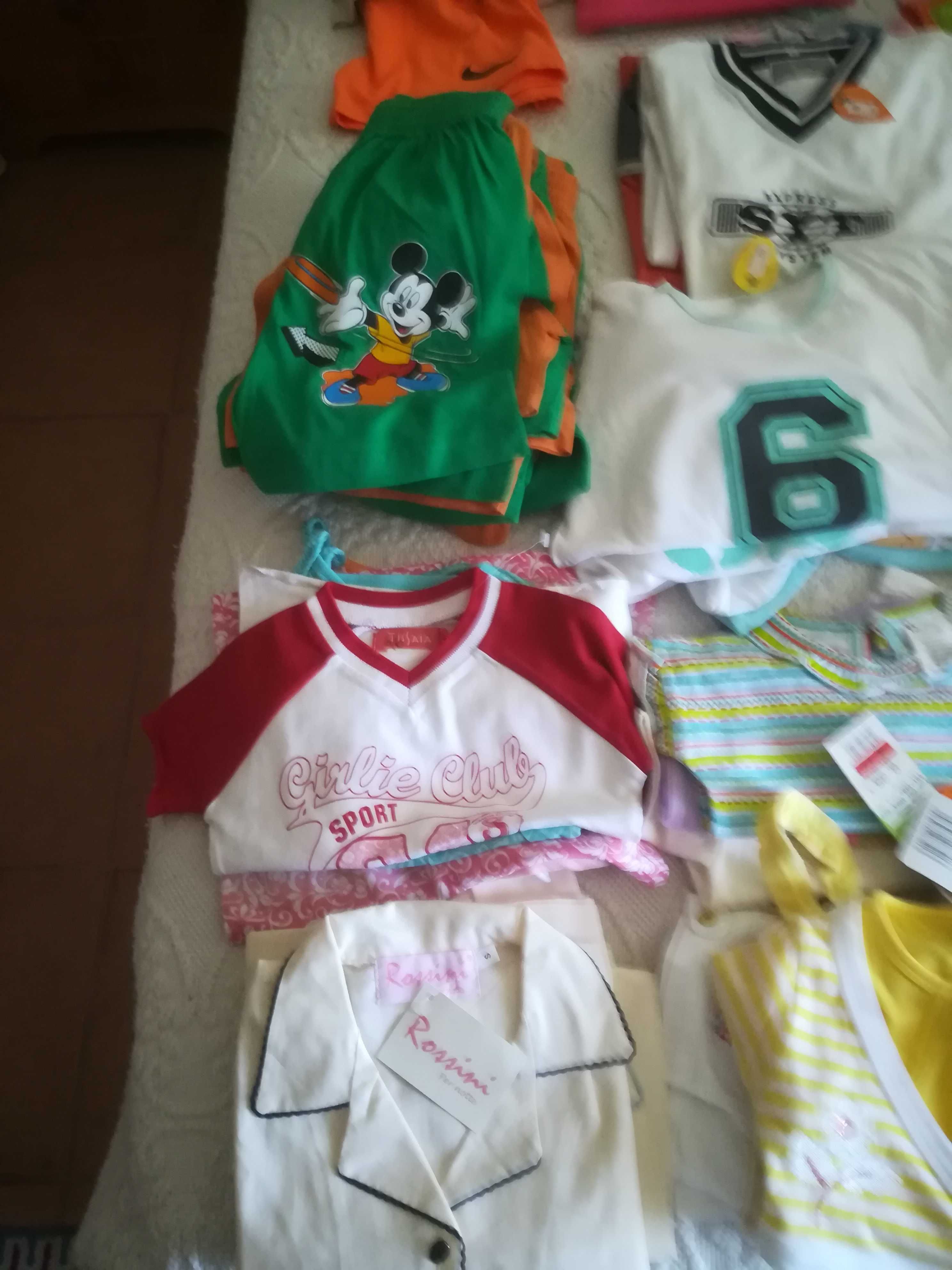 100 peças de Roupa Novas c/etiqueta para crianças dos 0 aos 4 anos.