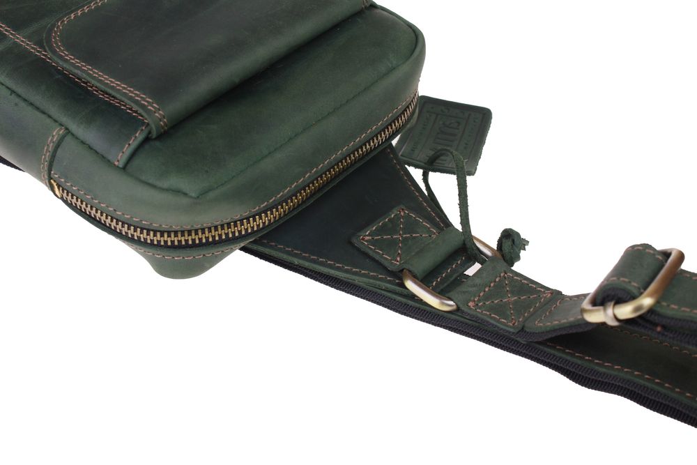 Сумка чоловіча слінг на плече бананка sms13-6(28) зелений