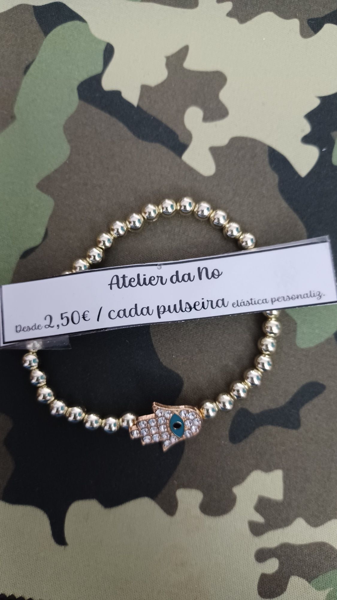 Pulseira elástica Mão de Fátima