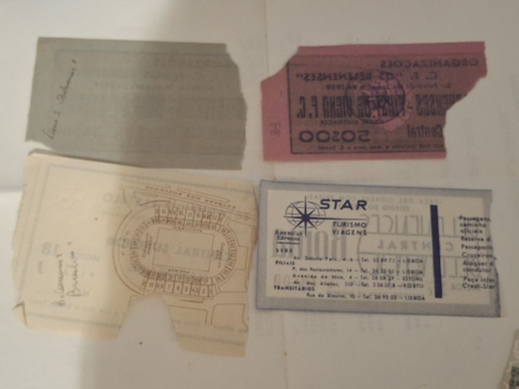 Bilhetes muito antigos futebol belenenses