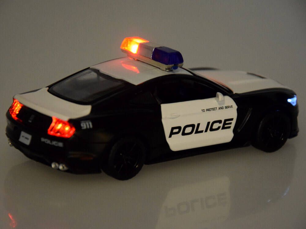 Auto Metalowe Policja Ford Shelby Gt350 Skala Światła Koguty Za4610