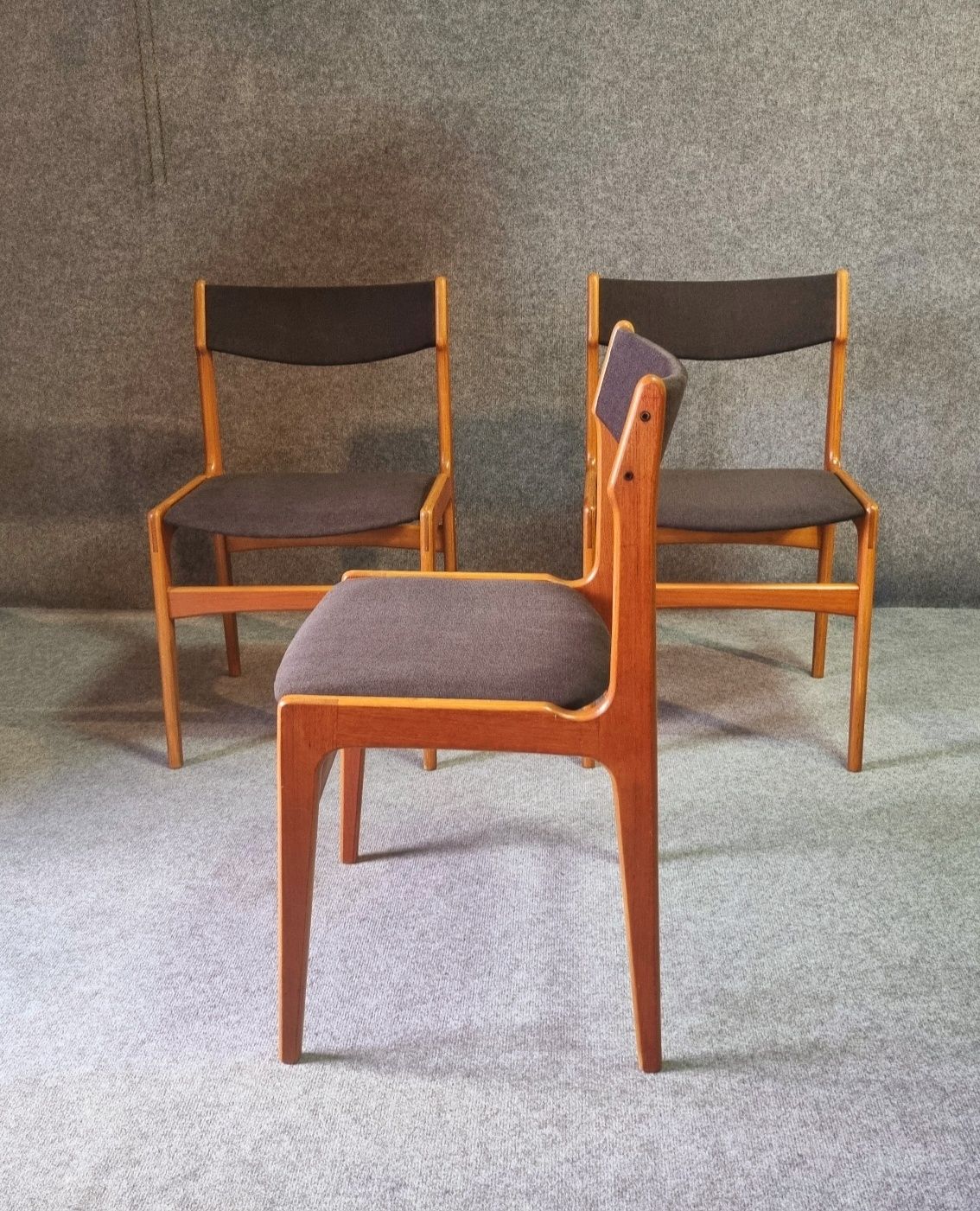 Duńskie Krzesła 3szt w Stylu Erik Buch Design Teak lata60