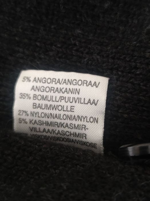 Dawn Lindex długi grafitowy kardigan 38/40 kaszmir angora